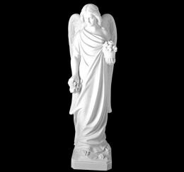 SYNTHETIC MARBLE ANGEL WITH FLOWER
